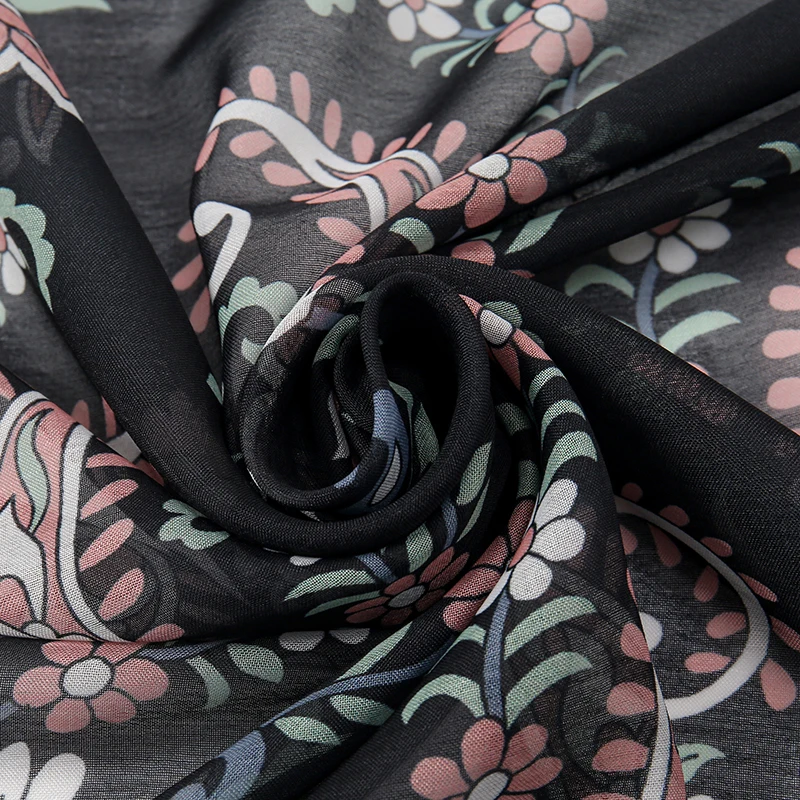 Luxury Fashion Print 90x90cm Square Silk Scarf Women Soft Satin Hairband Neckerchief Tie Female Headband Foulard Bag Ribbon