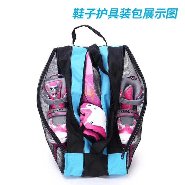 Children's Triangle Roller Skate Shoes Sports Package Ice Skating Sneakers Single Shoulder Three-layer Bags Kids Adults