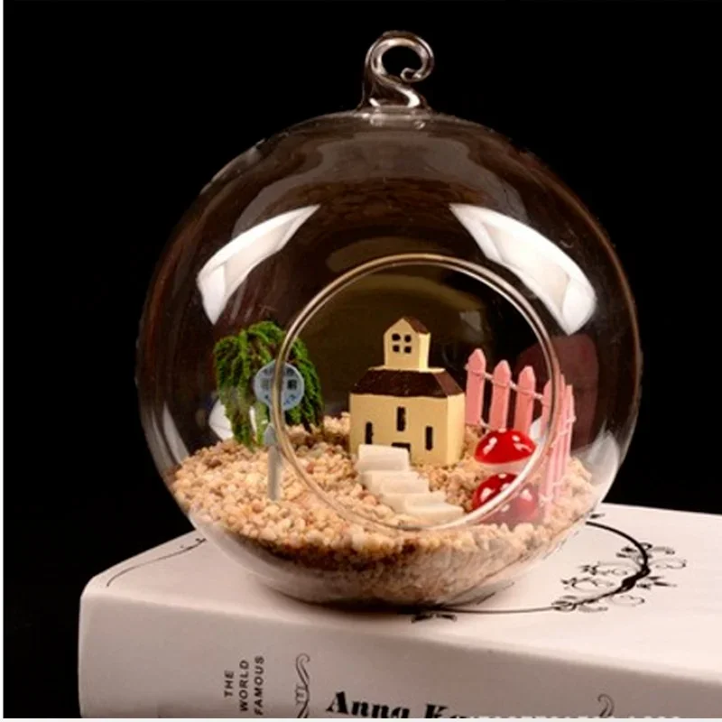 Tea Light Holder 6cm/8cm Diameter Crystal Glass Hanging Candle Holder Romantic Wedding Home Vase Hanging Decoration candle holders