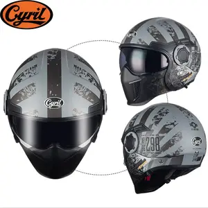 Casco de motocicleta Vintage de fibra de vidrio, ligero, cruiser, cubierta  completa, aprobado por DOT - AliExpress