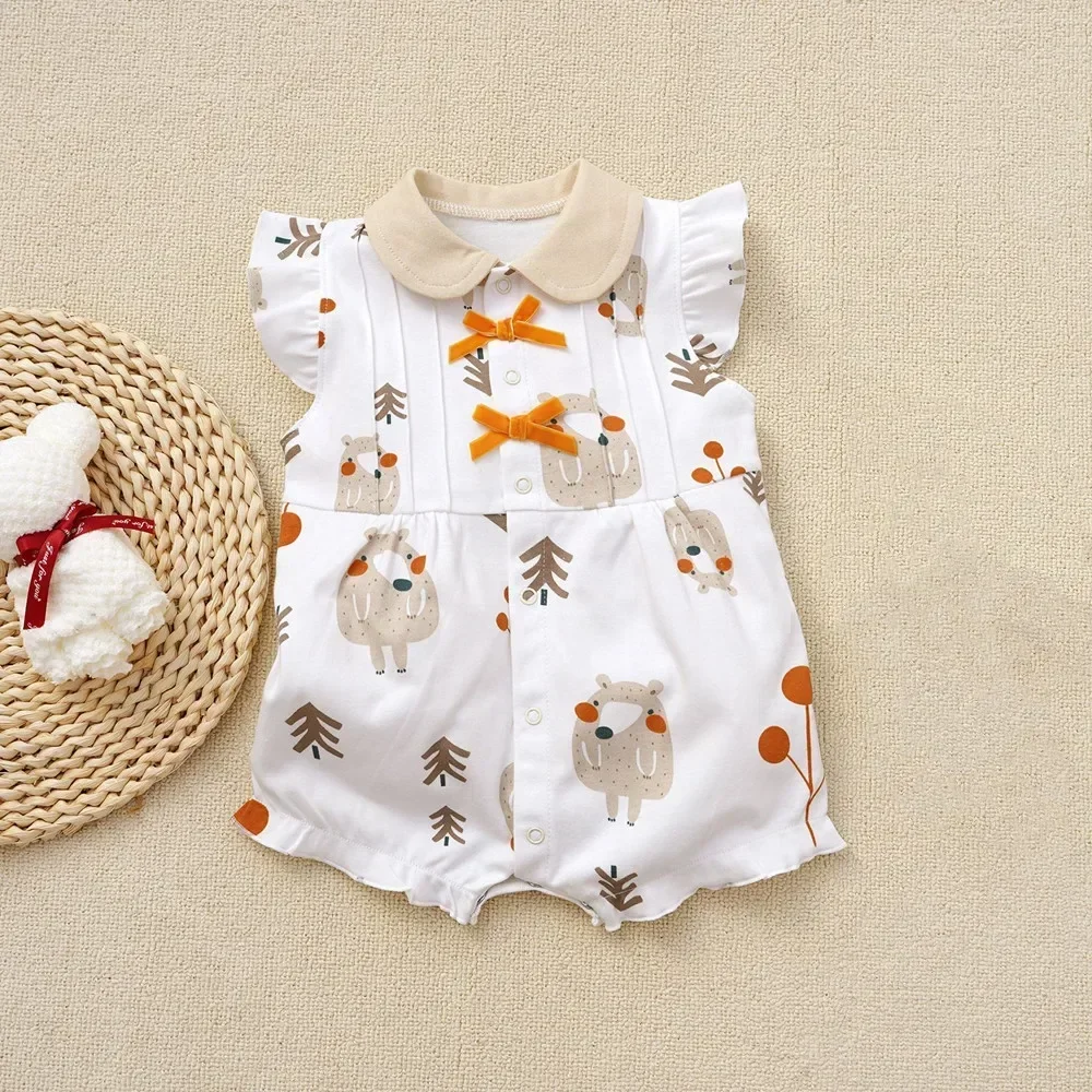 3-18M Baby girl clothes overalls newborn tops for summer short sleeve Onesies cotton rompers Comfortable baby jumpsuits