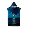 Beautiful Moonlit Night Sky Print Microfiber Quick-Drying Beach Towel Adult Kid Hooded Outdoor Swimming Bath Towel Surf Poncho 5