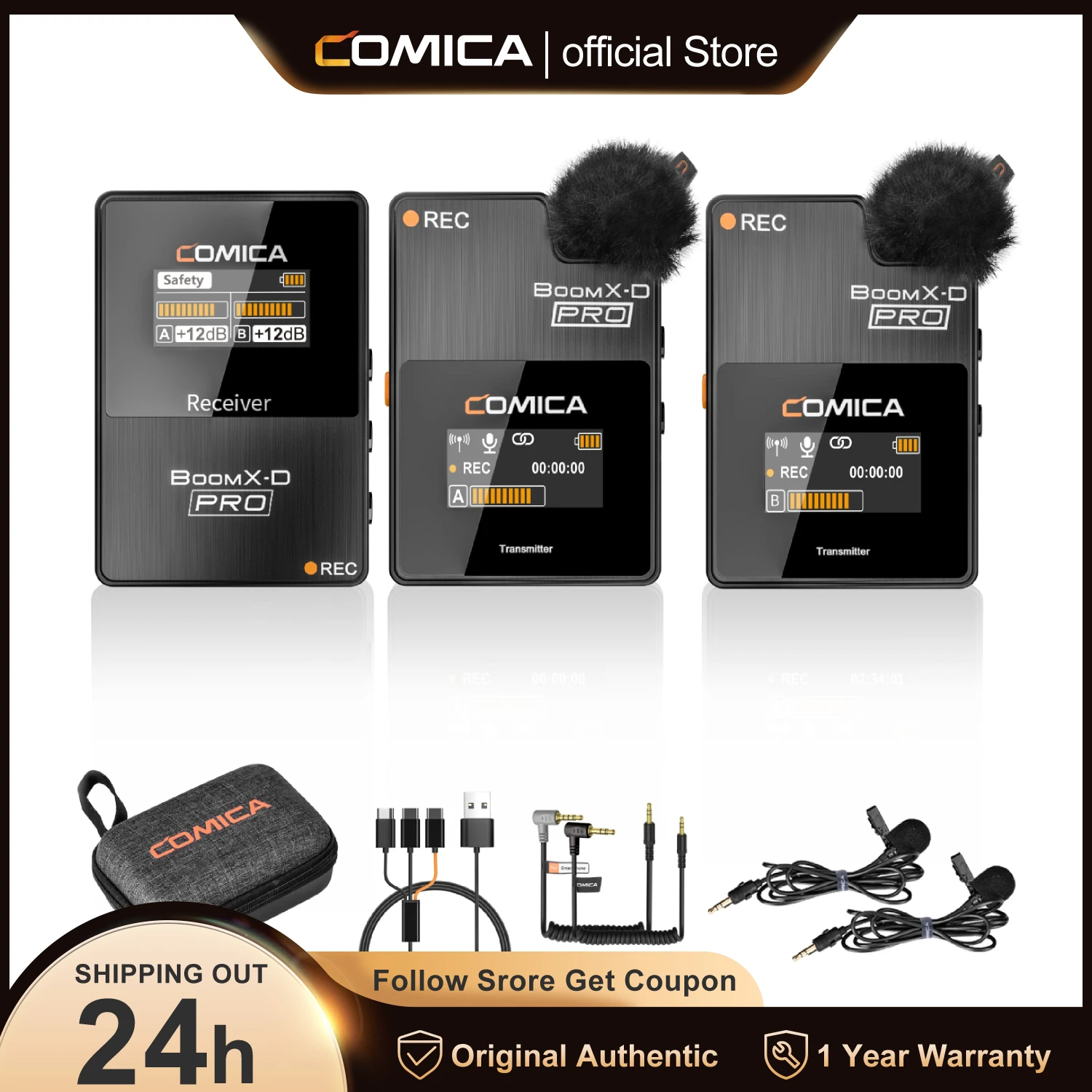 Comica BoomXD PRO Wireless Microphone For Canon Nikon Sony Fujifilm
