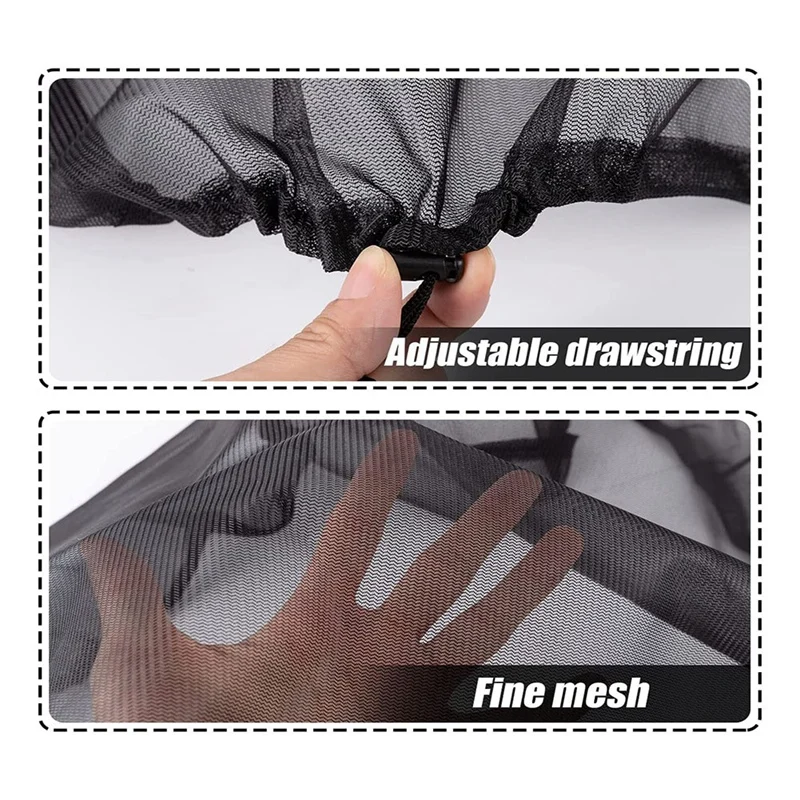 4 Pcs Mesh Cover For Rain Barrel - Rain Barrel Net Cover With Drawstring For Preventing Fallen Leaves And Small Objects