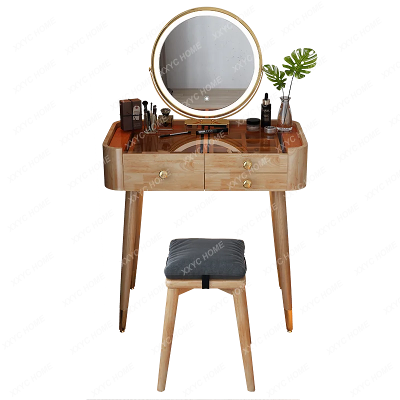 

Bedroom Dresser Makeup Table Tempered Glass Countertop Modern Minimalist