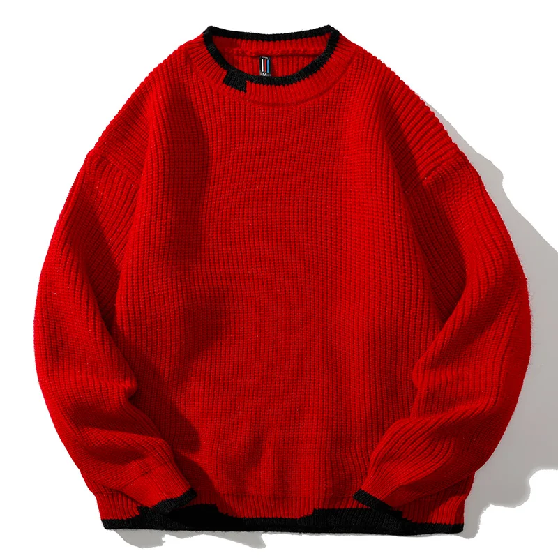 Autumn/winter New Crewneck Casual Basic Simple High Street Pullover Men's Sweater Casual Comfortable Pullover Top