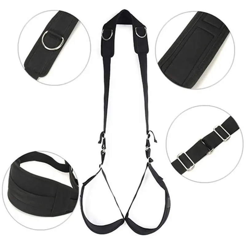 Lifting-legs Position Restraint With Cuffs Blindfold Leg Thinning Band Version Toys With Men And Women Couples Help SM Strap