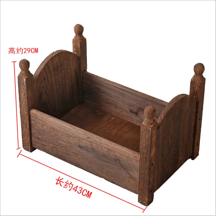 Baby Photography Props Crib Photo Studio Hundred Days Newborn Small Wooden Bed Full Moon Children Retro Old Photo Props Bed