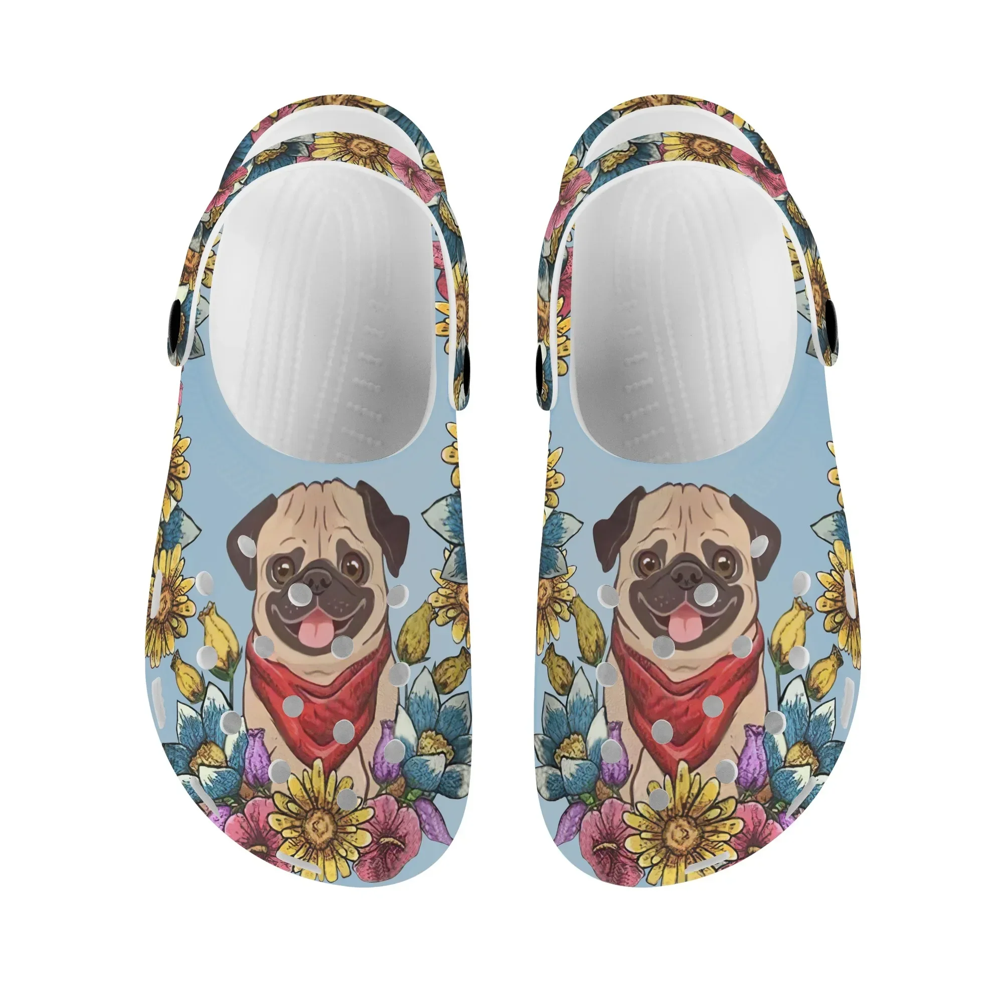 Cute French Bulldog Sunflower Design Indoor Slippers Dog Paw Pattern Fashion Non-slip Sandals New Popular Flat Beach Slides