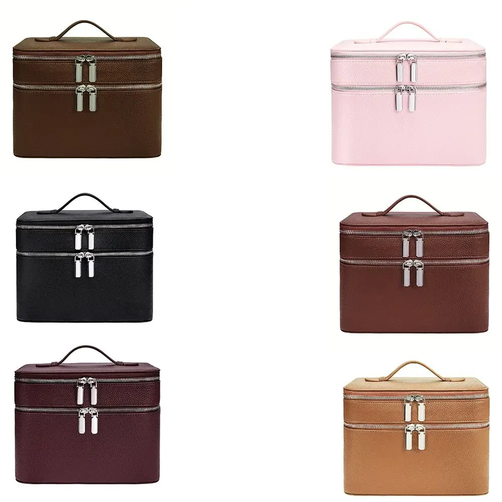 Storage Solution PU Material Cosmetic Bag Large Capacity Waterproof Toiletry Storage Aesthetic Pattern Travel Bag Travel 4