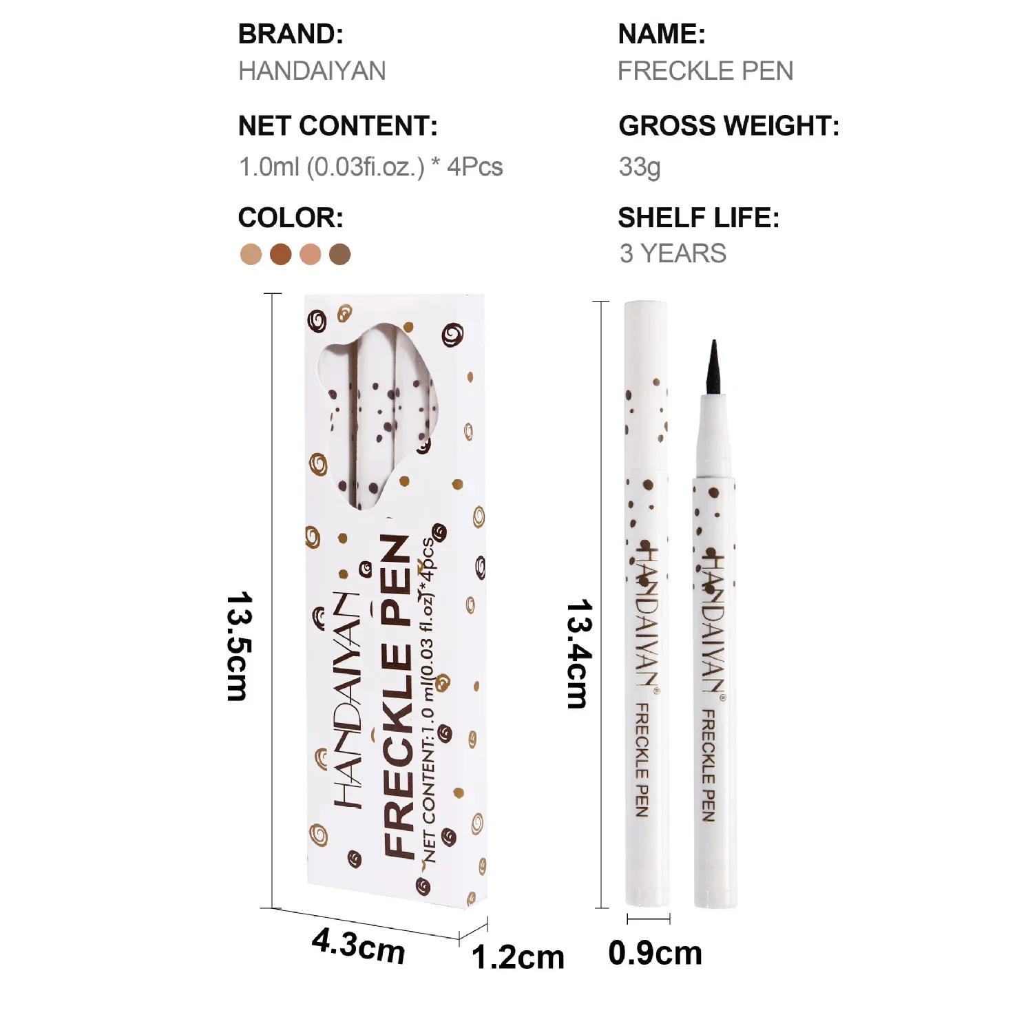 Natural Lifelike Fake Freckle Pen Liquid Freckle Stamp Kit Waterproof Dot Spot Pen Quick Dry Spot Point Tear Mole freckles pen,face freckles pen