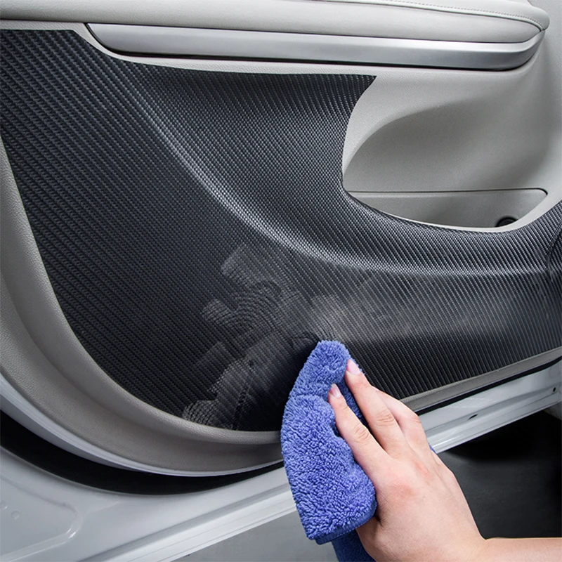 

Противоударная накладка на дверь автомобиля, углеродное волокно, кожаная текстура, против грязи, защитная наклейка, автомобильные аксессуары, подходит для Changan CS15 2019-2023