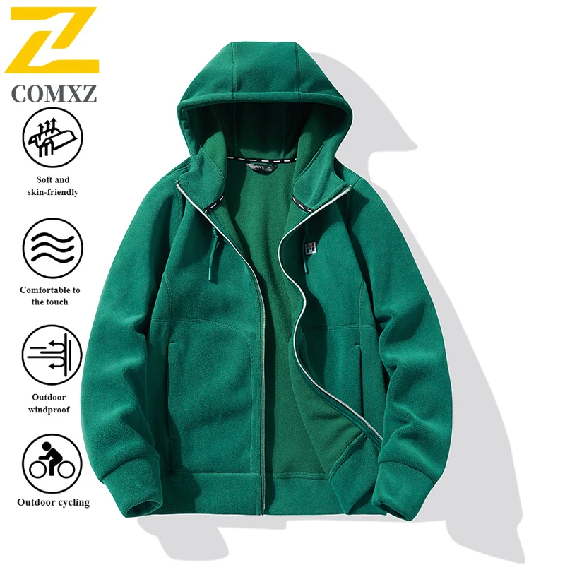 EiAO Unisex Softshell Jacket Winter  Lined Oversize Hooded Coat Waterproof Windproof Outdoor Wear for Hiking Camping Fishing