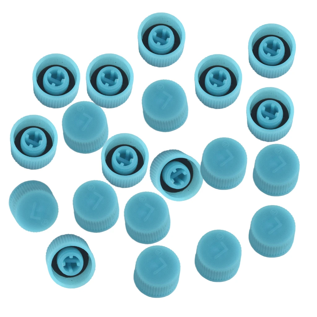 40 pcs High and Low Side Port Air Conditioning Schrader Valve Caps Blue