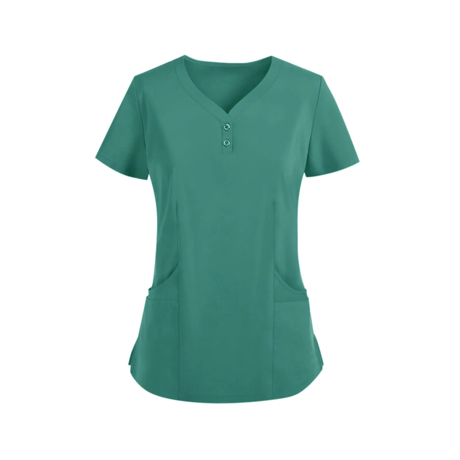 Solid Color Summer Top Women with Pockets V-Neck Uniforms Pet Grooming Nurse Spa Caring Shirt uniformes de enfermería para mujer