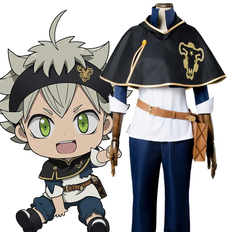 Anime Black Clover Cosplay Asta Costume Full Set Magic Knight Cloak Uniform Halloween Carnival Party Costumes For Women Men