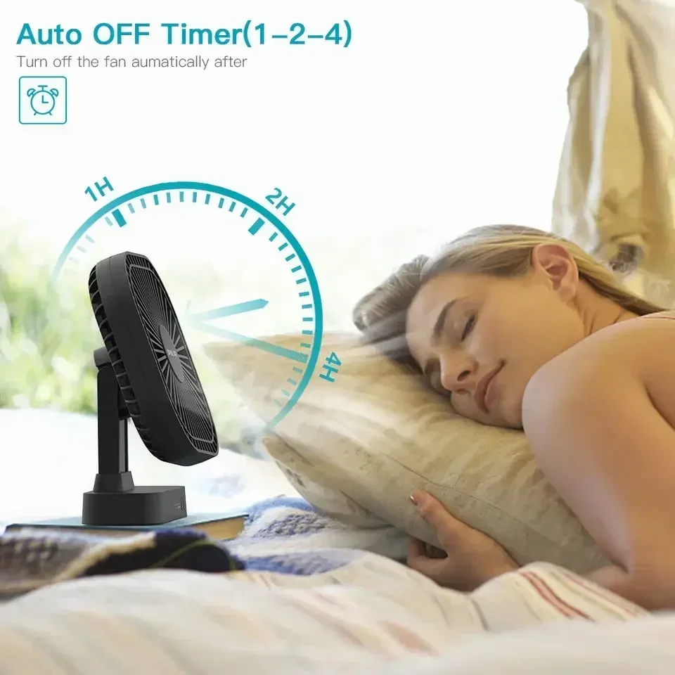 Rechargeable Portable Table Fan with 5000mAh Battery