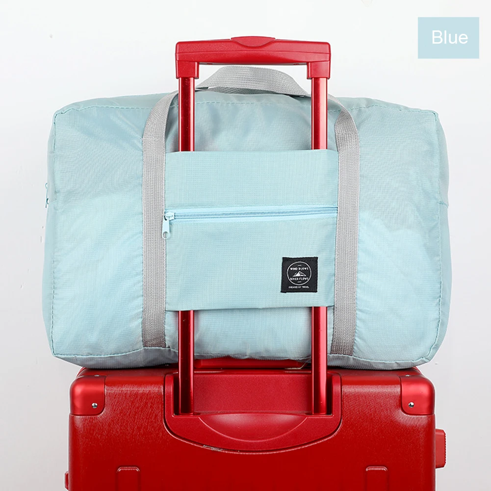 Nylon Travel Duffels Waterproof Foldable Larger Finishing Bag Large-capacity Lightweight Solid Color for Women Men for Traveling