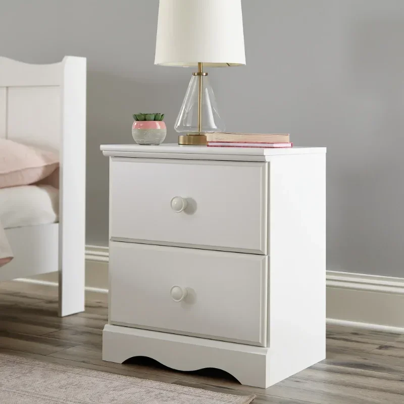 Storybook 2-Drawer Nightstand, Soft White Finish   Bedside Table, nightstand attractive side table white effie nightstand