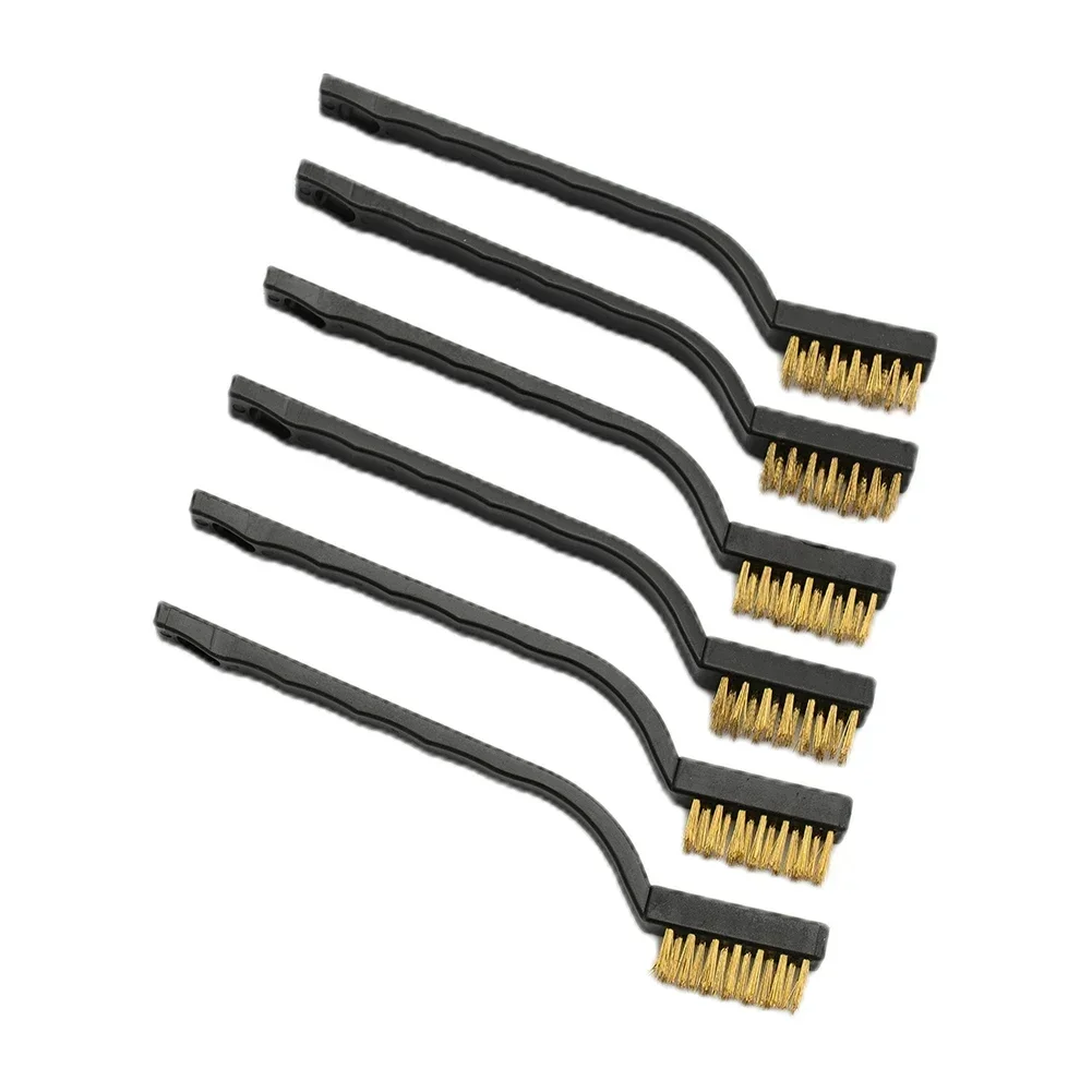 6Pcs/set Cleaning Brush Industrial Toothbrush Mini Copper Steel Wire Brush Stainless Steel Wire Dirt Hard Cleaning Tool