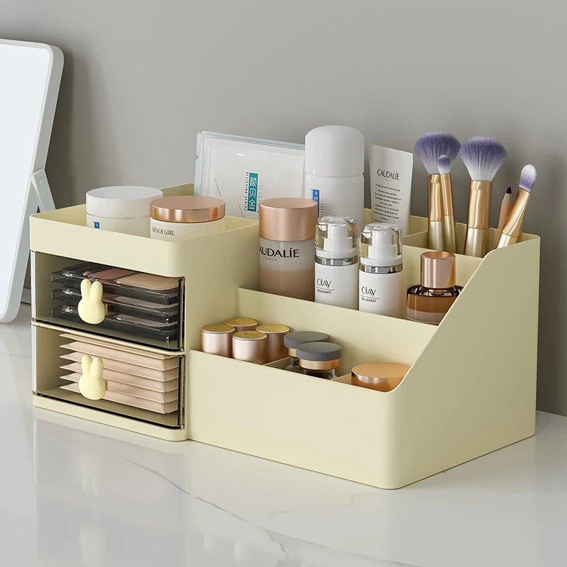 

Cosmetic Storage Box Large Capacity Makeup Drawer Skincare Makeup Stationery Storage Box for Dressing Table Desktop Organizer