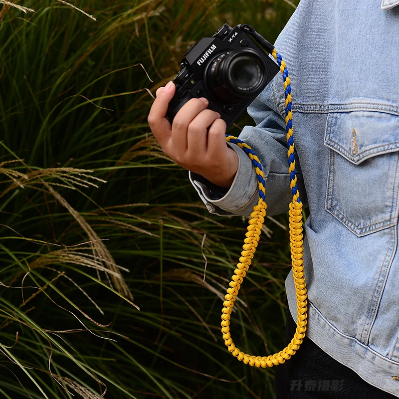 Corda In Nylon Pu Intrecciata A Mano Fotocamera Tracolla Tracolla Cintura Mirrorless Per Digitale Leica Canon Fuji Nikon Olympus Pentax Sony Dslr