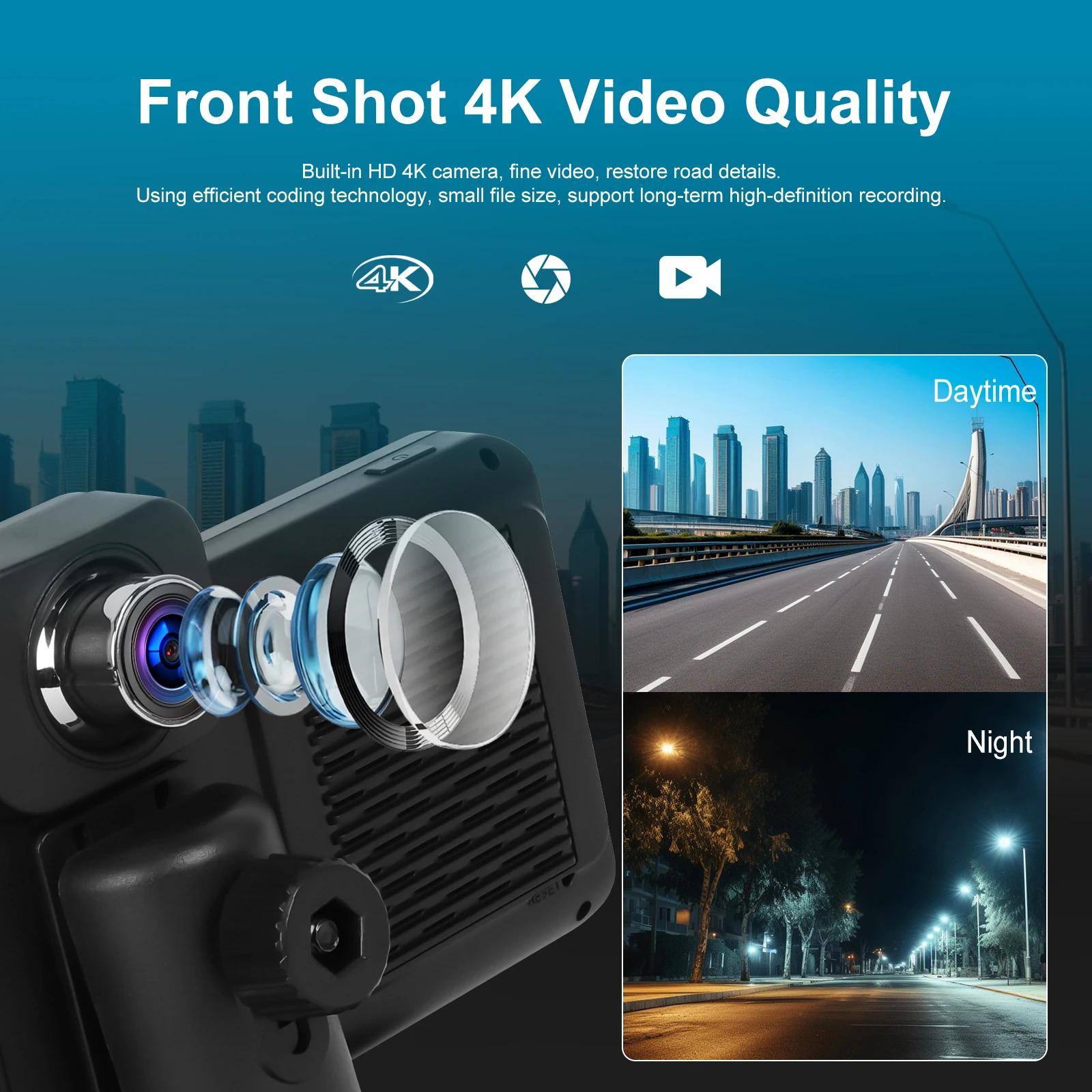 Podofo 4K  ī޶ ڵ , ADAS ī÷, ȵ̵ ڵ 6.86 ġ Ʈ ũ ÷̾, Ʈ   , ڵ DVR