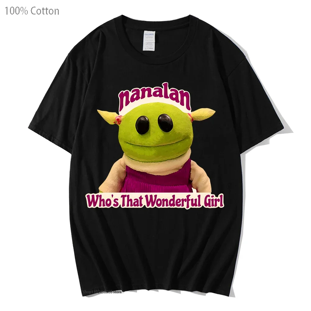 

Kawaii Cute Nanalan T-Shirts Women Who's That Wonderful Girl Shirt Hot Anime Graphic Clothes 100% Cotton Tee High Street Men Top