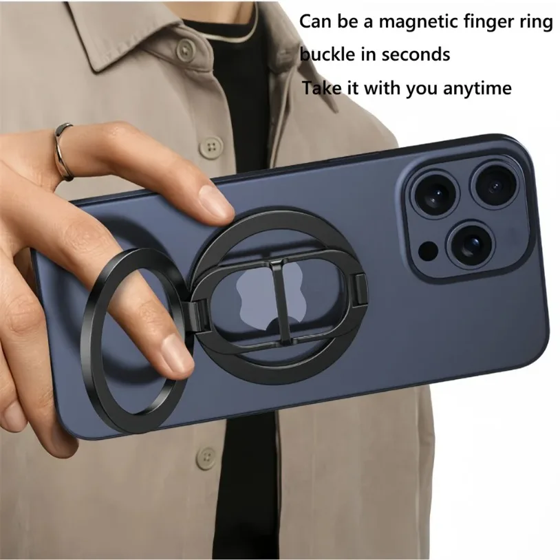 Magnetic Double Sided Phone Stand Phone Ring Holder Kickstand Magnet Grip For Magsafe iPhone 17 16 15 14 Android Gym Car Holder