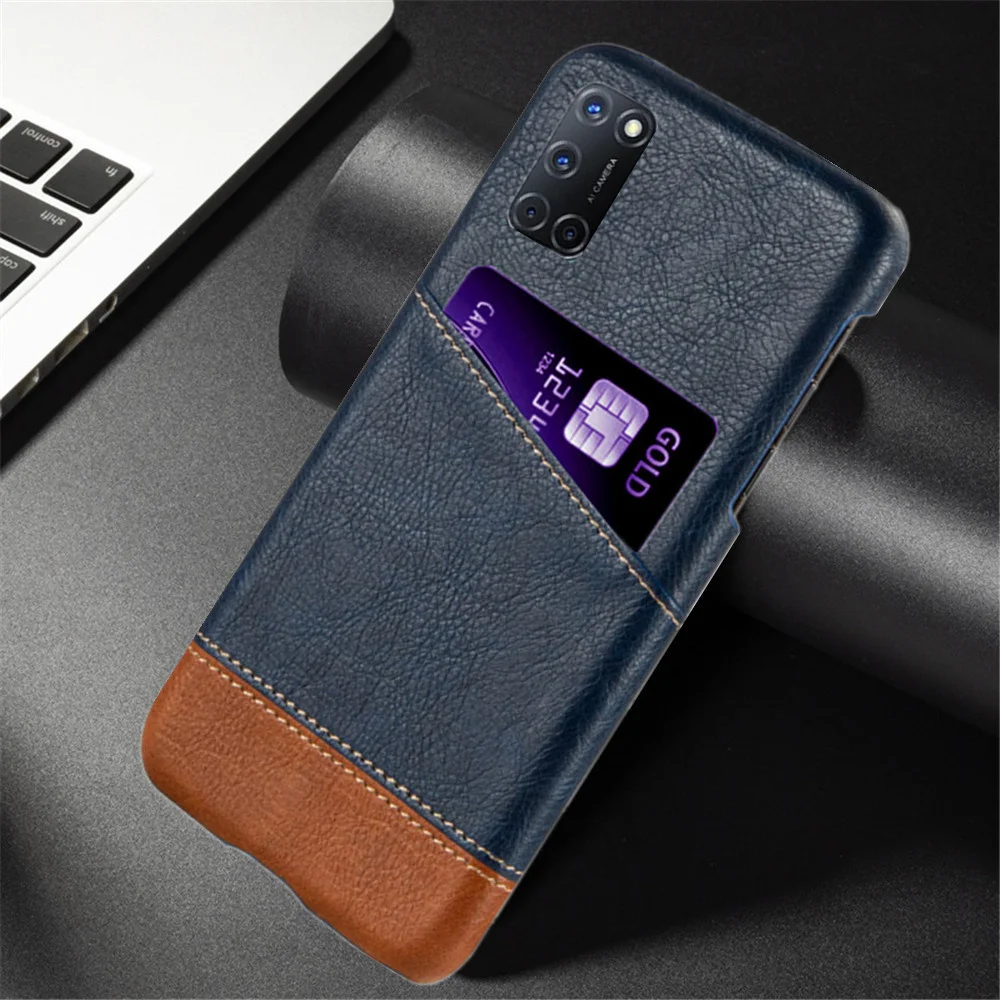 

Luxury Case For OPPO A72 A92 A52 Case 6.5" Case for OPPO A72 OPPO A92 OPPO A52 Mixed Splice PU Leather Credit Card Cover