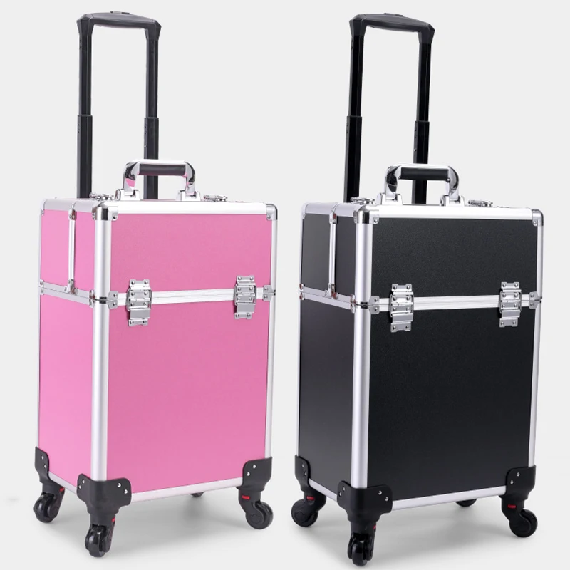 2024 Unisex 22 Inch Nail Wheeled Rolling Bags Suitcase Manicure Storage Cosmetic Makeup Trolley trunk