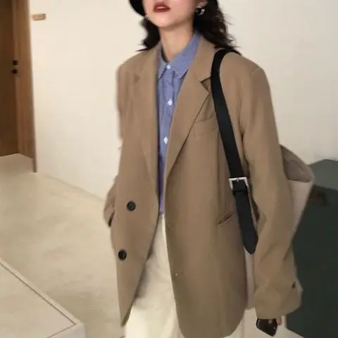 New Korean Spring and Autumn Suit Coat Women's Fashion Casual Small Suit Set British Spring Top