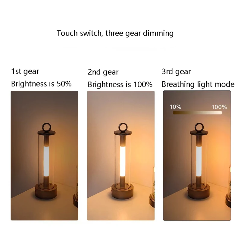 Outdoor Camping Light USB Charging Hanging Desktop Decoration Atmosphere Light LED Reading Bedroom Bedside Breathing Night
