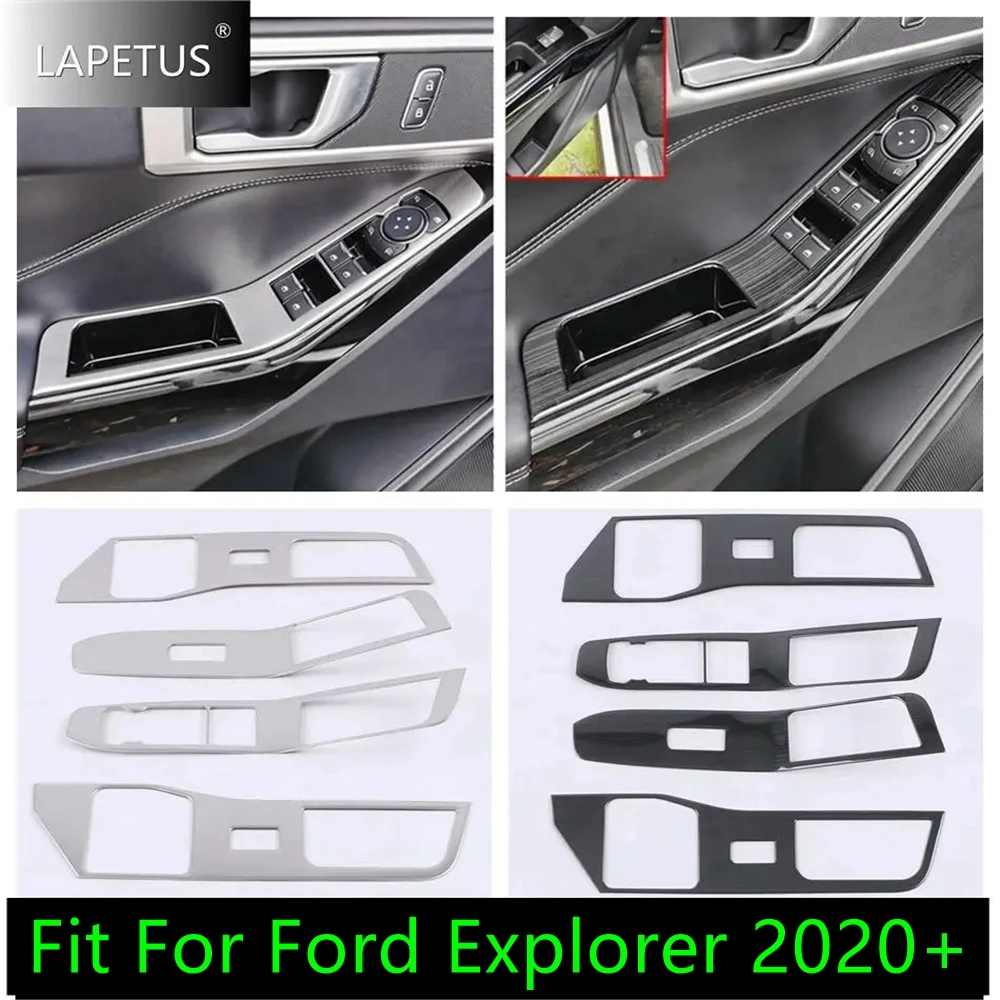 

Дверной подлокотник, кнопка Подъема Окна, панель управления, обшивка для Ford Explorer 2020-2023, автомобильные Серебристые/черные матовые аксессуары
