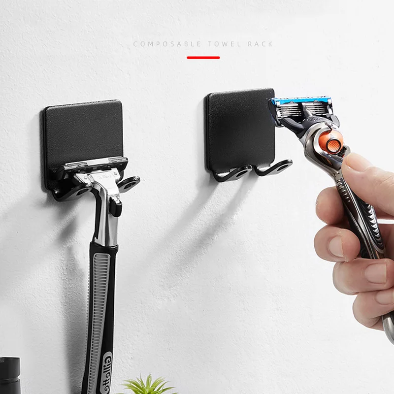 면도기 홀더 다기능 남성 면도기 보관함 벽 선반 면도기 랙 욕실 주방 액세서리 후크