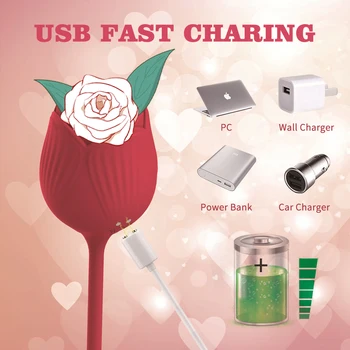 Rose Toy Sucking Tongue Vibrator Dildo Clitoris Suction Licking Clitoris Stimulator Nipple Oral Adult Sex Toy Vibrator for Women 6