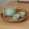 Handwoven Rattan Storage Basket Fruit Picnic Basket Cake Wicker Tray Food Bread Plate Snack Box Sundries Container Kitchen Decor 5