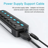 USB Hub 3.0 Multiprise USB High Speed Splitter 7 Port 5Gbps Hub Power Adapter with Switch Long Cable with Multiple Expander Hub - Image 4
