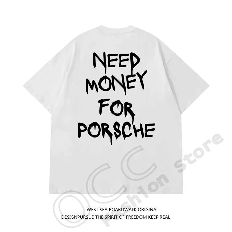 Cotton T-Shirt American Fashion Brand Letter Printed Short Sleeve Men And Women Instagram Trend T-Shirt Summer Loose Couple Top 5