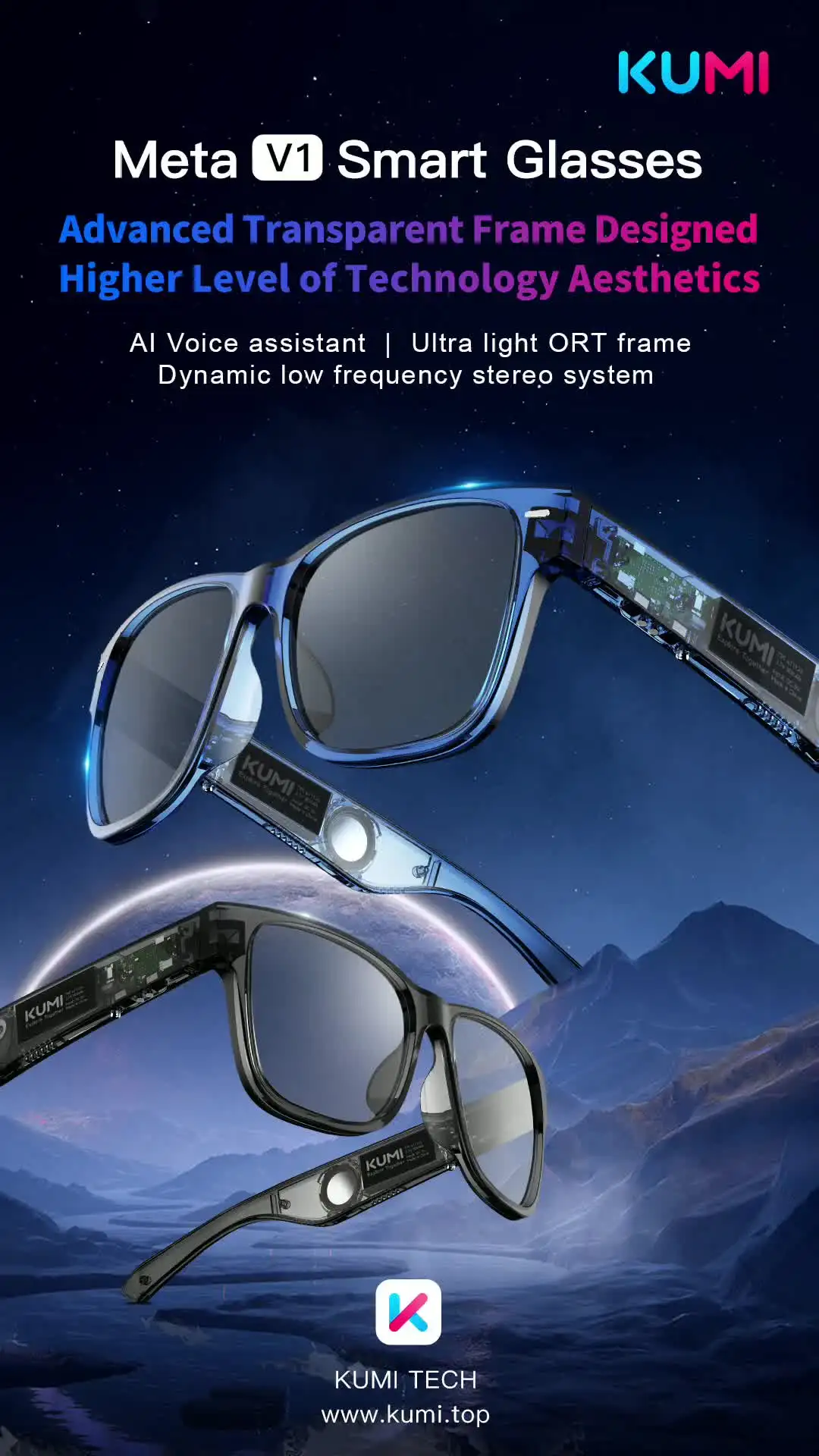 Occhiali Smart Con Fotocamera 720p E AI – Bluetooth 5.4, Lenti Anti-Luce Blu, Batteria 260mAh, Impermeabili IP65