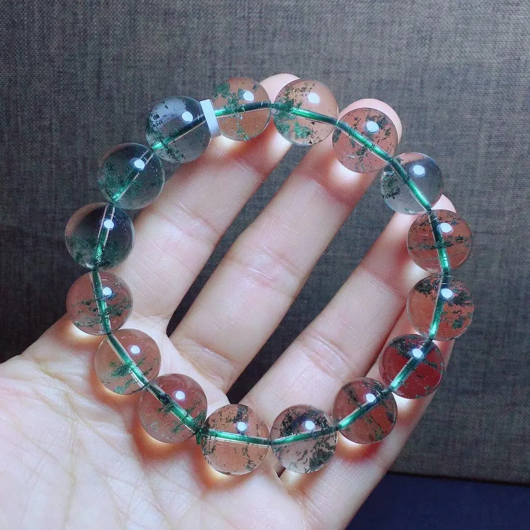 

13mm Natural Green Phantom Quartz Bracelet Jewelry For Women Lady Men Reiki Healing Gift Gemstone Crystal Beads Strands AAAAA