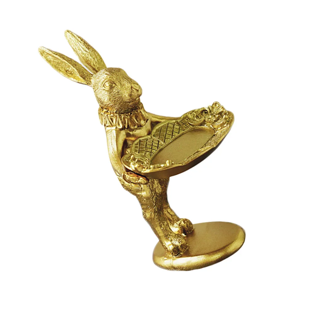 

Retro Bunny Shaped Desktop Jewelry Holder Golden Decorative Bunny Model Jewelry Storage Photo Taking Props Home Decor Bedroom