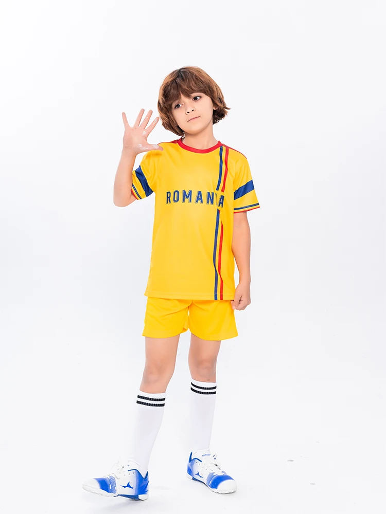 Suruida Kids' Soccer Jerseys Spain Romania Italy Mexico Children Soccer Uniforms Quick Dry Tracksuit for Boys & Girls