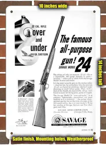 

Металлический знак-1953 Savage модель 24- 10x14 дюймов