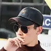 Baseball Cap Casual Fashion Hat Autumn And Winter Thin Plus Velvet Cap Leather Baseball Cap For Men 2024 New Fashion 3
