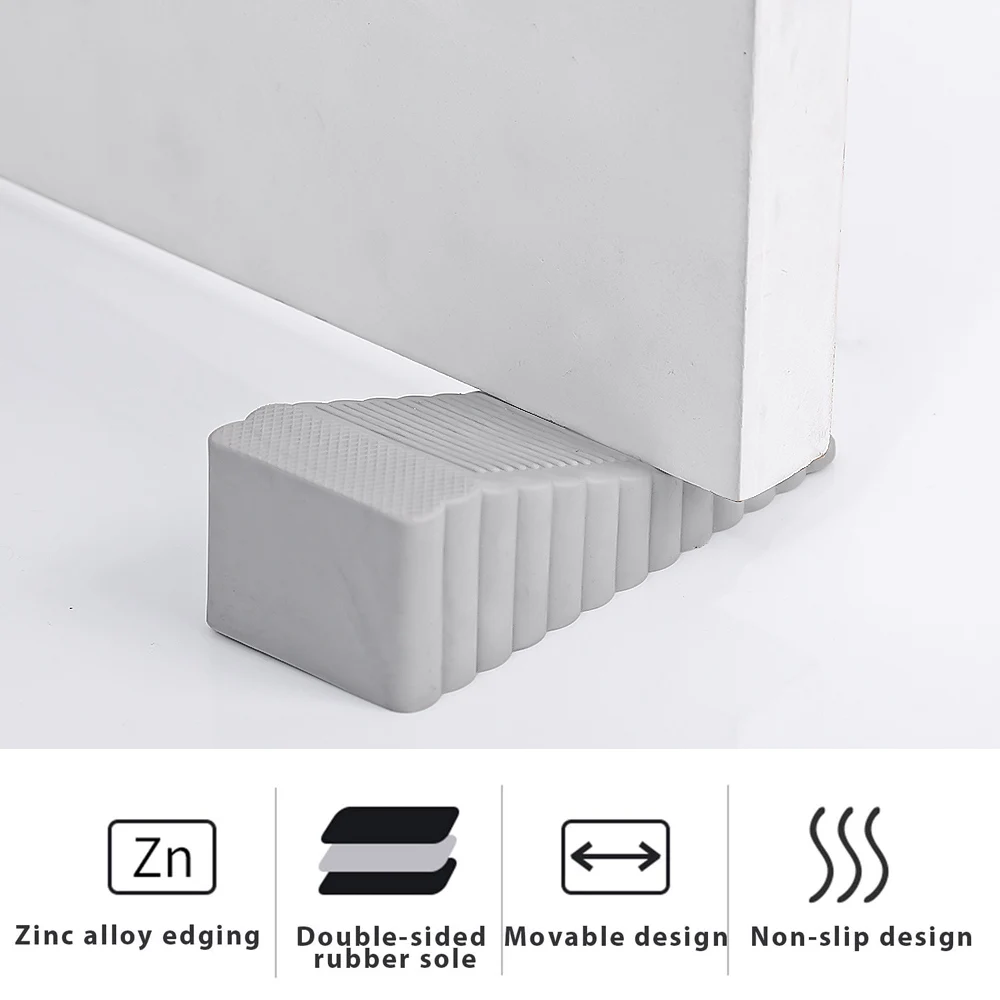 Reusable Rubber Door Plugs Anti-collision Block Wedge Doorstops Door Handle Windproof Rear Retainer door stopper silicone door stopper door stopper bumpers silicone rubber bumpers