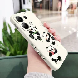 Grass Panda Liquid Silicone Phone Case Cover for Redmi Note 11ProPlus (White)