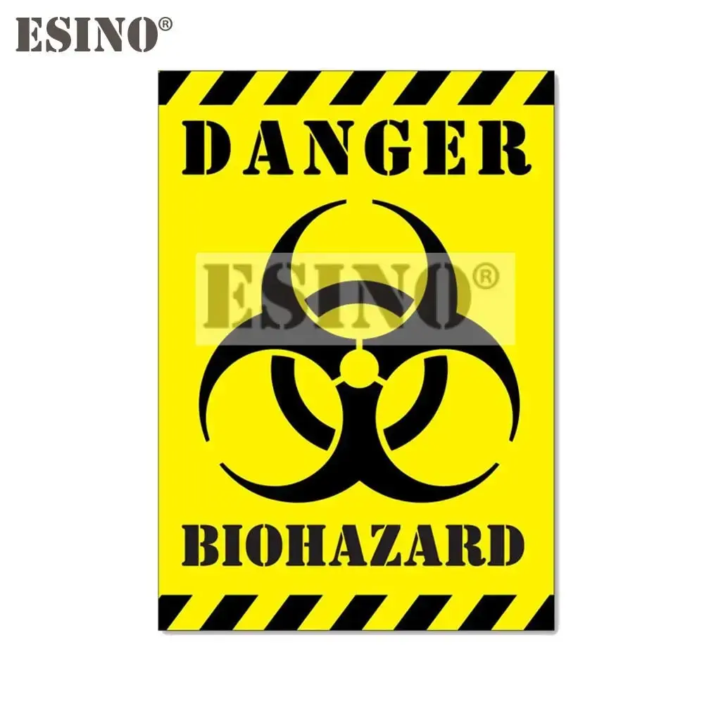 

Car Styling Creative Warning Danger Biohazard Cartoon PVC Waterproof Car Body Sticker Pattern Vinyl