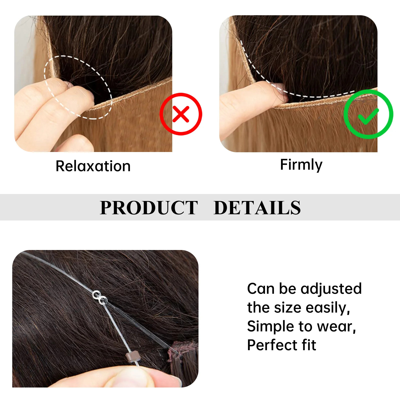 Synthetic Long Wave No Clip Hair Extensions One Piece False Hairpiece Ombre Black Brown Natural Fish Line Hairpiece Women