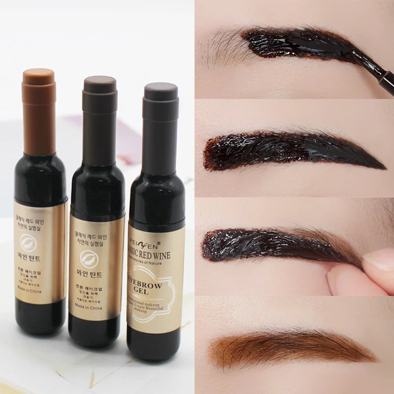 Peel Off Eyebrow Tattoo Gel Black Coffee Gray Red Wine Tattoo Brow Gel